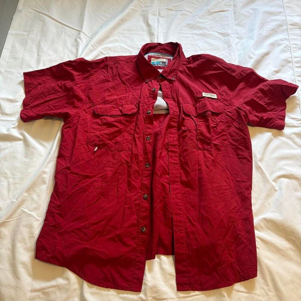 Magellan Men's Red and Burgundy Shirt